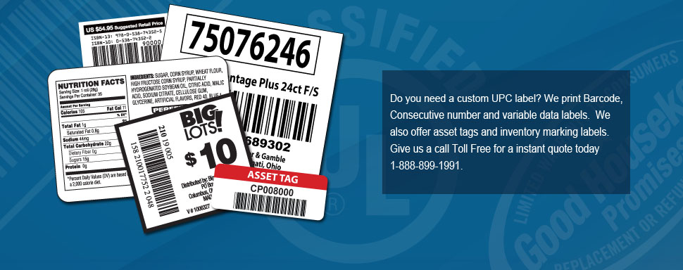 Banner Ad showing UPC Barcode Labels