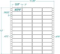 2 1/2" X 15/16" EDP PINFEED LABELS 4 ACROSS $2.19/1000