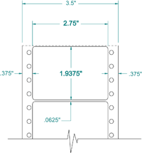 2 3/4" X 1 15/16" EDP PINFEED LABELS 1 ACROSS $6.27/1000