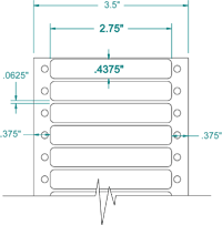 2 3/4" X 7/16" EDP PINFEED LABELS 1 ACROSS $1.61/1000