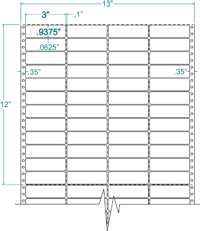 3" X 15/16" EDP PINFEED LABELS 4 ACROSS $2.52/1000