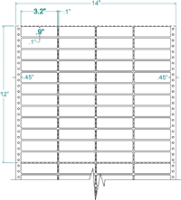 3.2" X 15/16" EDP PINFEED LABEL 4 ACROSS $2.79/1000