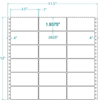 3 1/2" X 1 15/16" EDP PINFEED LABELS 3 ACROSS $6.99/1000