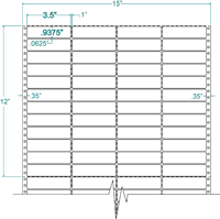 3 1/2" X 15/16" EDP PINFEED LABEL 4 ACROSS $2.63/1000
