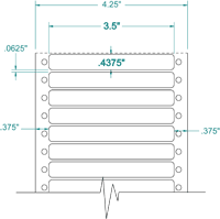 3 1/2" X 7/16" EDP PINFEED LABELS 1 ACROSS $1.99/1000