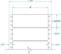 4" X 1 7/16" EDP PINFEED LABELS 1 ACROSS $4.54/1000
