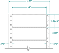 4" X 1 7/16" EDP PINFEED LABELS 1 ACROSS $5.07/1000