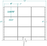 4" X 2 15/16" EDP PINFEED LABELS 3 ACROSS $10.49/1000