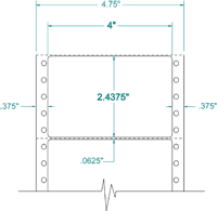 4" X 2 7/16" EDP PINFEED LABELS 1 ACROSS $10.83/1000