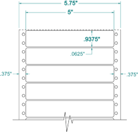 5" X 15/16" EDP PINFEED LABEL 1 ACROSS $4.19/1000