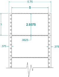 5" X 2 15/16" EDP PINFEED LABEL 1 ACROSS $14.09/1000