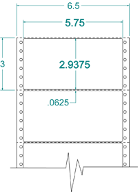5 3/4" X 2 15/16" EDP PINFEED LABEL 1 ACROSS $16.79/1000