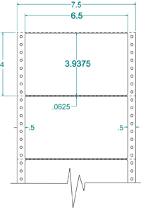 6 1/2" X 3 15/16" EDP PINFEED LABELS 1 ACROSS $20.66/1000