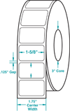 1 5/8" X 1 1/8" THERMAL TRANSFER LABEL $1.53/1000