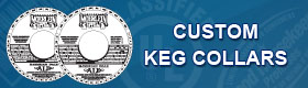 Custom printed keg collars banner link to keg collars page